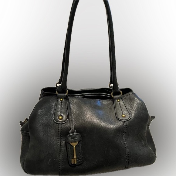 FOSSIL Black Leather Shoulder Bag - Picture 1 of 14
